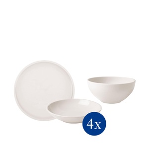 Villeroy Boch, Villeroy & Boch Geschirr set, Villeroy & Boch Tafelservice »Geschirr-Set Artesano Original«, (Set, 9 tlg.), Geschirr, Teller Set, weiss, 9 Teile, für 4 Personen