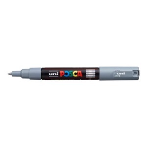 uni-ball, UNI-BALL Posca Marker 7mm PC-1M GREY gris, uni-ball Posca Marker, 0.7mm, gris, PC-1M GREY
