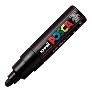 uni-ball, UNI-BALL Posca Marker 4.5-5.5mm PC-7M BLACK schwarz, Rundspitze, uni-ball Posca Marker, 4.5-5.5mm, schwarz, Rundspitze, PC-7M BLACK