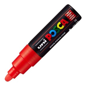 uni-ball, UNI-BALL Posca Marker 4.5-5.5mm PC-7M RED rot, Rundspitze, uni-ball Posca Marker, 4.5-5.5mm, rot, Rundspitze, PC-7M RED