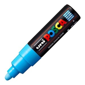 uni-ball, UNI-BALL Posca Marker 4.5-5.5mm PC7MLIGHTBLU hellblau, Rundspitze, uni-ball Posca Marker, 4.5-5.5mm, hellblau, Rundspitze, PC7MLIGHTBLU