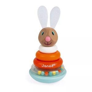 Janod, Janod ® Lapin -Stehaufmännchen Hase - orange, Stapel-Stehaufmännchen HASE 6-teilig in bunt