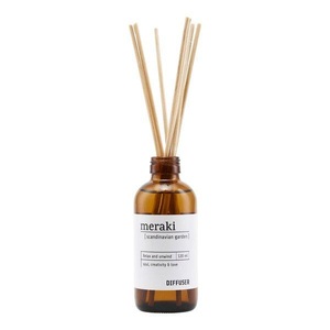 MERAKI, Meraki-Duftverteiler Scandinavian Garden 120ml, Meraki Home - Raumduft mit 7 Stäbchen Scandinavian Garden