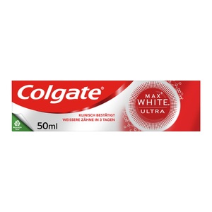 Colgate, Max White Ultra Active Foam Whitening Zahnpasta, Weissere Zähne In 3 Tagen Damen 50 ml, Colgate Max White Ultra Active Foam Zahnpasta