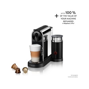 De Longhi, DE-LONGHI EN330.M CitiZ Platinum & Milk - Nespresso® Kaffeemaschine (Edelstahl), DELONGHI NESPRESSO Kapselkaffeemaschine EN330.M Citiz&Milk