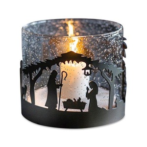 HERGISWIL, HERGISWIL - Windlicht X-KRIPPE - Glas/Metall/ - 16 cm, Glasi Hergiswil - Windlicht X-KRIPPE - Glas/Metall/ - 16 cm