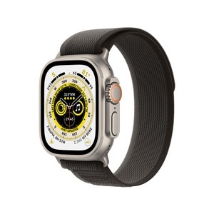 Apple, APPLE Watch Ultra (GPS + Cellular) 49 mm - Smartwatch (M/L 145 - 220 mm, Doppellagigen Nylon-Maschengewebe, Titanium/Black/Gray), 