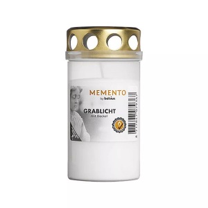 lipo, Grablicht, Opiflor Grabkerze Sesam Ø 6 cm, Weiss