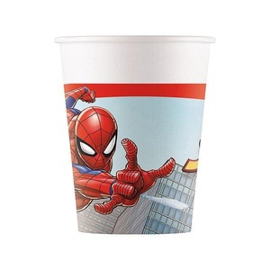 Procos, 8 Spiderman Papierbecher Multicolor, Amscan Einwegbecher Spiderman 8 Stück