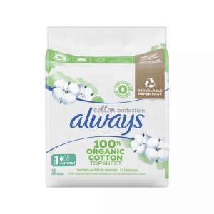 Always, always Ultra Binde Cotton Protection Normal mit Flügeln Magic Paper (11 Stück), Always Cotton Protection Damenbinden