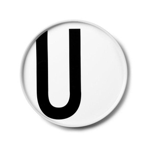 Design Letters, A-Z Teller / Porzellan - Buchstabe U - Ø 20 cm - Design Letters weiß en keramik, Teller A-Z keramik weiß / Porzellan - Buchstabe U - Ø 20 cm - Design Letters weiß en keramik