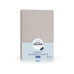 Julius Zöllner, ZÖLLNER Spannbetttuch Jersey 70x140 cm taupe, Jersey-Spannbettlaken BASIC (60x120-70x140) in taupe