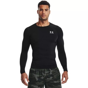 UNDER ARMOUR, Under Armour Heatgear Comp Longsleeve Herren - Schwarz, Weiß, Under Armour Heatgear Comp Longsleeve Herren - Schwarz, Weiß