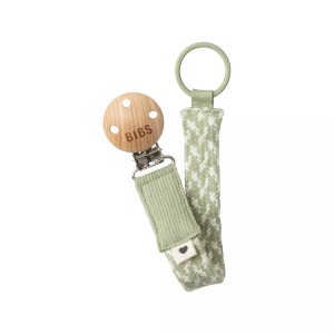 BIBS, BIBS Schnullerkette Sage/Ivory, BIBS Schnuller Clip Braided Sage/Ivory (1 Stk)