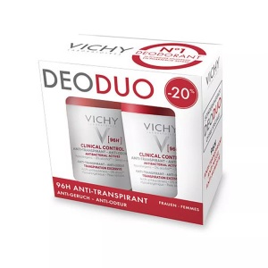 Vichy, Deo Duo 96h Anti-transpirant Damen 2X50ML, Vichy Deo - Deo Clin Cont Roll On 96h DUO