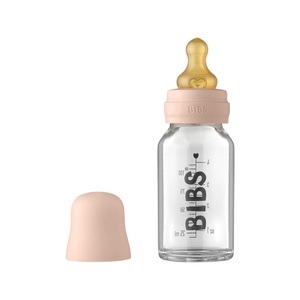 BIBS, BIBS Babyflasche Complete Set 110 ml, Blush, Bibs Babyflasche aus Glas 110 ml Komplettset Blush 0m+