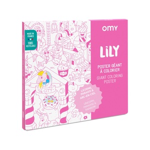 OMY Design & Play, Lily Ausmalposter / 100 x 70 cm - OMY Design & Play weiß/rosa en papierfaser, Ausmalposter Lily papierfaser weiß rosa / 100 x 70 cm - OMY Design & Play rosa en papierfaser