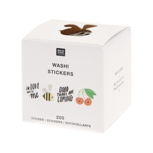 RICO Design, Washi-Tape Washi-Tape, Rico Washi Sticker Just Bees + Fruits + Flowers, Typo
