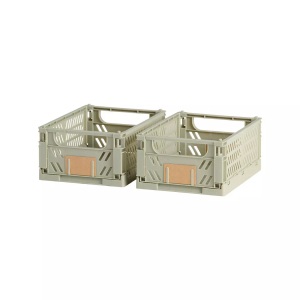 Micasa, Klappbox FELIX S, Schou Faltbox 17 x 12.5 x 7 cm, 2 Stück, Eukalyptusgrün
