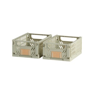 Micasa, Klappbox FELIX S, Schou Faltbox 17 x 12.5 x 7 cm, 2 Stück, Eukalyptusgrün