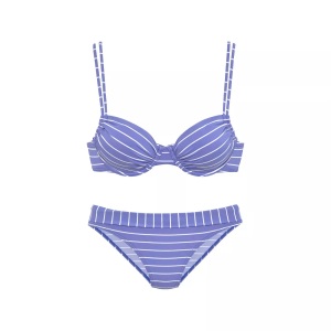 VIVANCE, Vivance Bügel-Bikini, im Steifen-Design, Lascana - Bikini Oberteil mit Bügel, für Damen, Blau, Größe 38/D