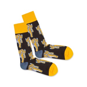 DillySocks, Dawn Tiger - schwarze Socken mit Tiger Motiv - DillySocks, - Socken in Schwarz mit Tier Katze Motiv/Muster