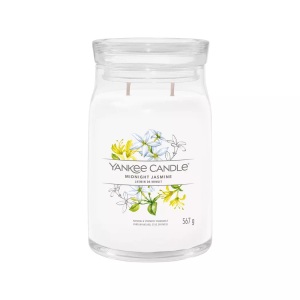Yankee Candle Signature, Yankee Candle Signature Duftkerze Midnight Jasmine Signature Large Jar, Yankee Candle Signature - Duftkerze im Glas, 567G, Weiss