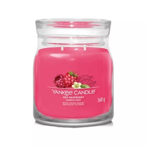 Yankee Candle Signature, Yankee Candle Signature Duftkerze Red Raspberry Signature Medium Jar, Yankee Candle Signature - Duftkerze im Glas, 368 g, Rubin