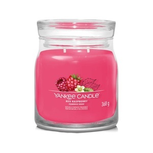 Yankee Candle Signature, Yankee Candle Signature Duftkerze Red Raspberry Signature Medium Jar, Yankee Candle Signature - Duftkerze im Glas, 368 g, Rubin
