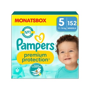 Pampers, Pampers Premium Protection, Gr. 5 Junior, 11-16kg, Monatsbox (1x 152 Windeln), Pampers Premium Protection Windeln