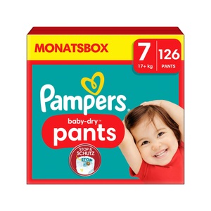 Pampers, Pampers Baby-Dry Pants, Gr. 7 Extra Large, 17kg+, Monatsbox (1 x 126 Pants), Pampers Windeln Baby Dry Pants Extra Large Grösse 7