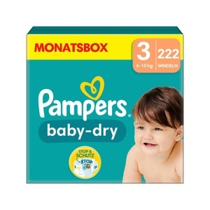 Pampers, Pampers Windeln Baby Dry Midi Grösse 3, Pampers - Grösse 3 Monatsbox, 222STK