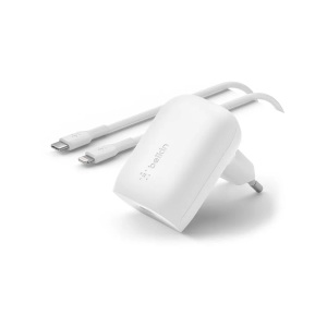 Belkin, Belkin BOOST CHARGE Wall Charger - Netzteil - PPS Technology - 30 Watt - 3 A - PD 3.0 (USB-C), Belkin USB-Wandladegerät Boost Charge USB-C-Lightning PD & PPS 30W