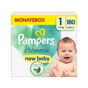 Pampers, Pampers Harmonie Gr.1 Newborn, 2-5 kg, Monatsbox (1x180 Windeln), Pampers - Harmonie Windeln Grösse 1, 180Stück