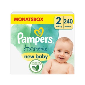 Pampers, Pampers Harmonie Gr. 2, 4kg - 8kg, Monatsbox (1x240 Windeln), 