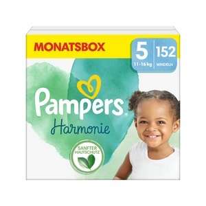 Pampers, Pampers Harmonie Gr. 5, 11-16 kg, Monatsbox (1x152 Windeln), Pampers Windeln Harmonie Junior Grösse 5