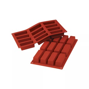 Silikomart, Mini Cake Silikonbackform, Silikomart - Mini-Cakes-Backform, 12X29CM, Orange