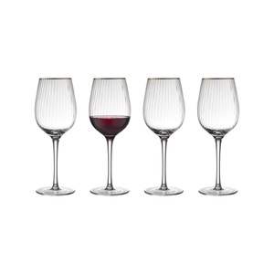 Lyngby Glas, Rotweinglas, 4 Stück Rotweinglas, 4 Stück, Lyngby Glas - Rotweinglas, 4 Stück, 400 ml, Gold