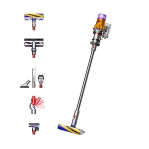 Dyson, DYSON V12 Detect Slim Absolute - Kabelloser Staubsauger (Nickel/Gelb), Dyson V12 Slim Absolute Akku-Besenstaubsauger ? Akku Staubsauger/Besenstaubsauger