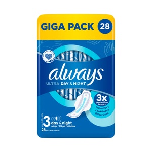 Always, Damenbinden Day & Night (größe 3) Mit Flügeln Damen 28STK, Always - Damenbinden Day & Night (Größe 3) Mit Flügeln, Ultra mit Flügeln Gigapack, 28STK