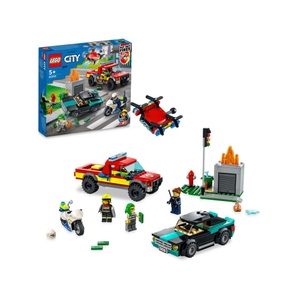 LEGO, 60319 City Löscheinsatz und Verfolgungsjagd, Konstruktionsspielzeug, LEGO® Spielbausteine »Löscheinsatz und Verfolgung«, (295 St.)