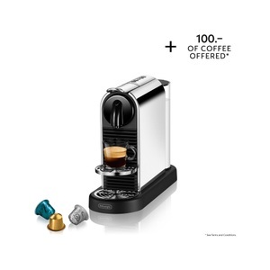 De Longhi, DE-LONGHI EN220.M CitiZ Platinum - Nespresso® Kaffeemaschine (Edelstahl), De Longhi CitiZ Platinum EN220.M Nespressomaschine ? Nespresso Maschine Original