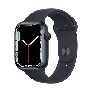 Apple, Apple Watch Series 7 Gps 45mm Midnight Aluminium Case Sport Band Smartwatch, 