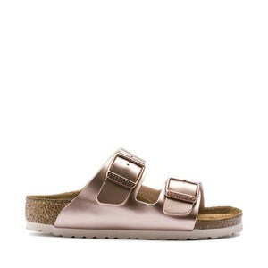 Birkenstock, BIRKENSTOCK Pantoletten ARIZONA KIDS BF ELECTRIC METALLIC in kupfer in Gr. 36, Birkenstock - Hausschuhe, 36, Rose