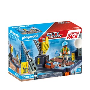 PLAYMOBIL, 70816 Starter Pack Baustelle mit Seilwinde, Konstruktionsspielzeug, playmobil® Starter Pack: Baustelle mit Seilwinde 70816