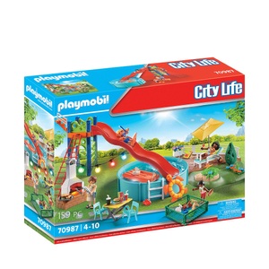 PLAYMOBIL, 70987 Poolparty mit Rutsche, Konstruktionsspielzeug, playmobil® City Life - Poolparty mit Rutsche 70987