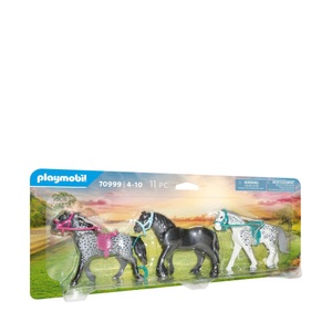 PLAYMOBIL, 70999 3 Pferde: Friese, Knabstrupper & Andalusier, Konstruktionsspielzeug, Playmobil® Konstruktions-Spielset »3 Pferde: Friese, Knabstrupper & Andalusier (70999), Country«, (11 St.), Made in Europe