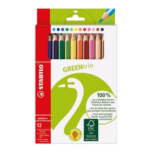 Stabilo, Stabilo Stabilo GREENtrio Farbstifte, Stabilo Green Trio, Farbstifte, 6203/12, (12 Farben, Etui)