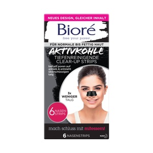 Bioré, Bioré 6 tiefenreinigende Clear-Up Strips - mit Aktivkohle ONE Size, Bioré Reinigungs-Strips Clear-Up-Strips 6 Stück