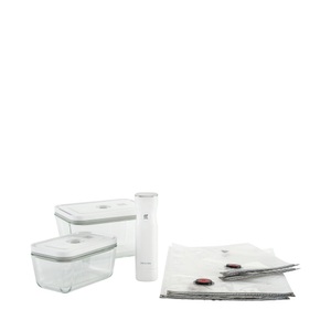 Zwilling, Zwilling - Vakuumggar-Set - Transparent und Weiss, Zwilling Fresh & Save Vakuum Starterset Glas 7-tlg. weiss